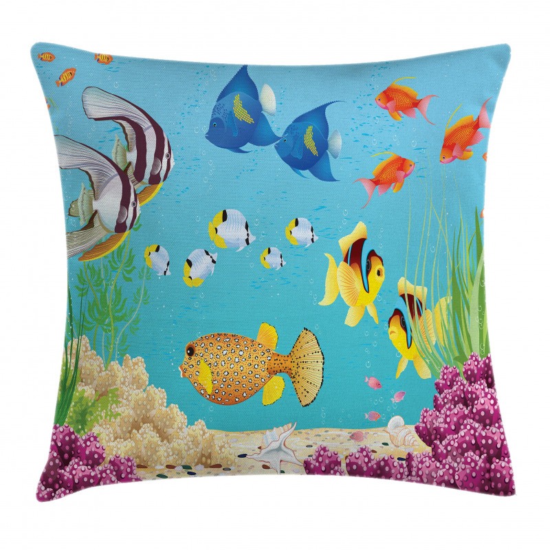 Cartoon Underwater Theme Pillow Cover