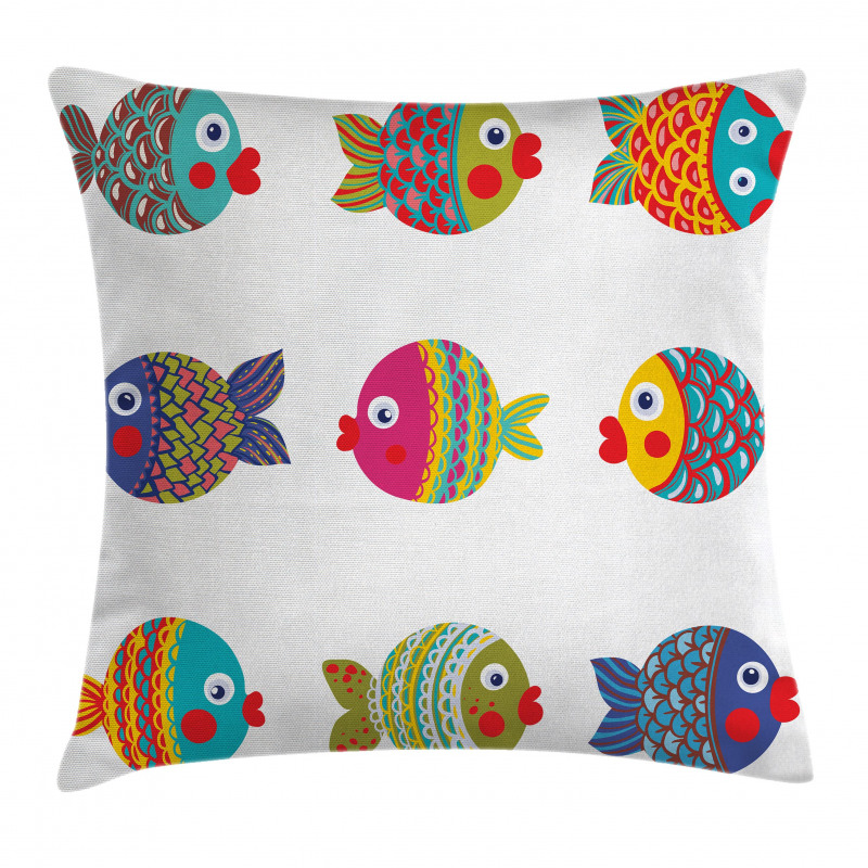 Cartoon Fish Pillow Cover
