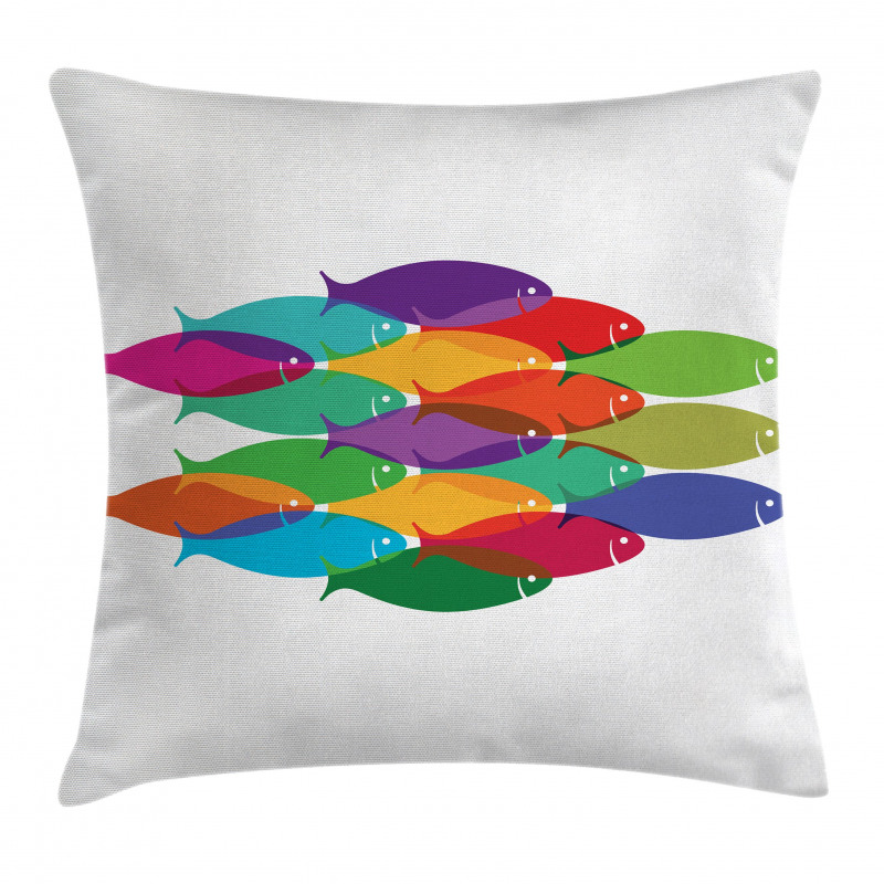Colorful Shoal Artwork Pillow Cover