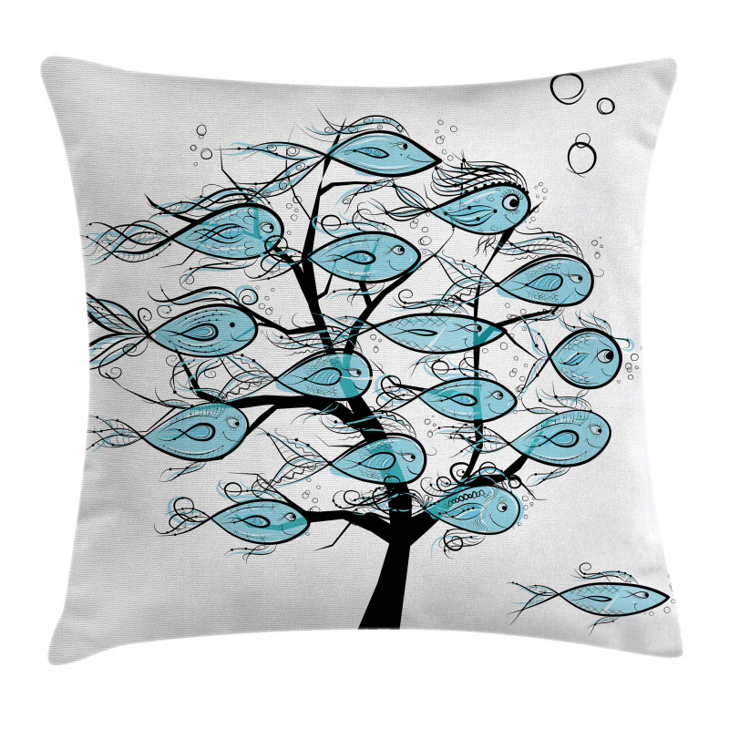 Sea Animals on Tree Theme Pillow Cover