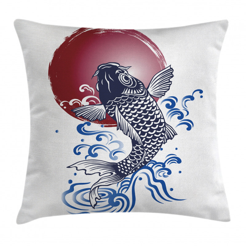 Carp on Flag Pillow Cover