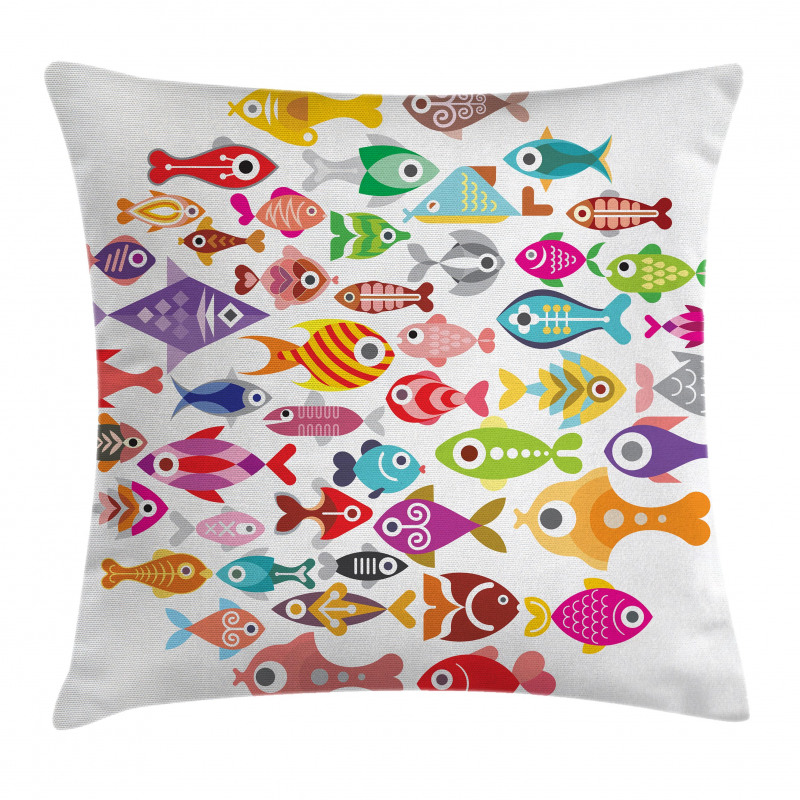 Colorful Aquarium Fishes Pillow Cover