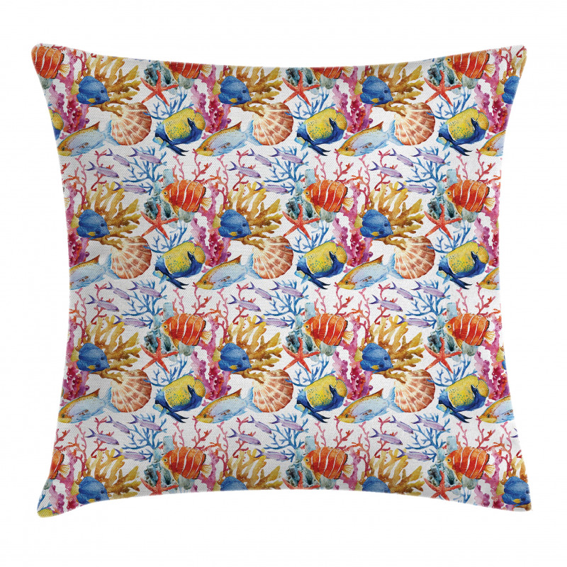 Coral Reef Scallop Shells Pillow Cover