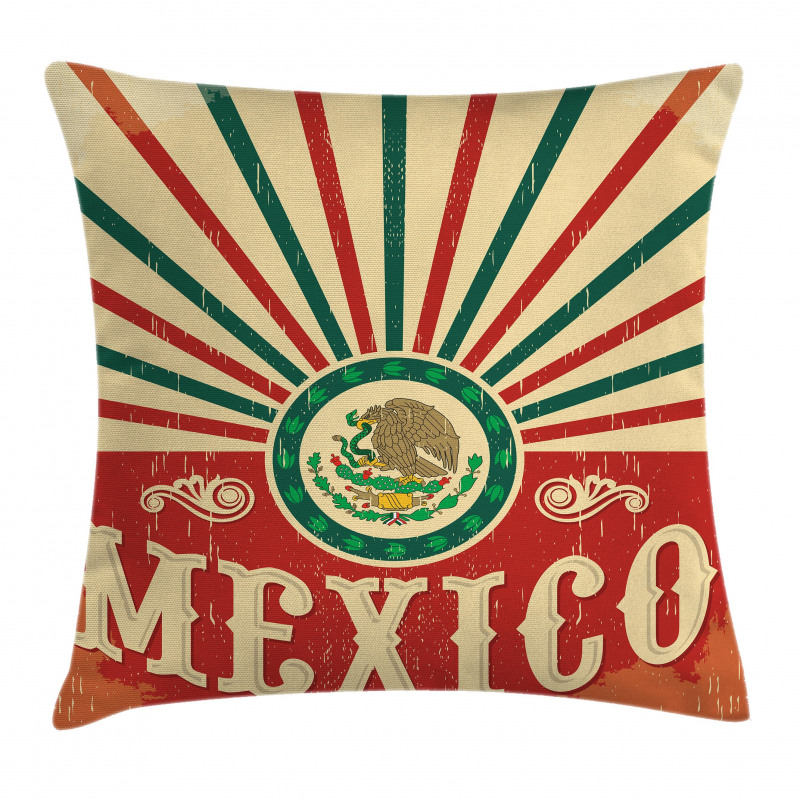 Vintage Poster Effect Pillow Cover