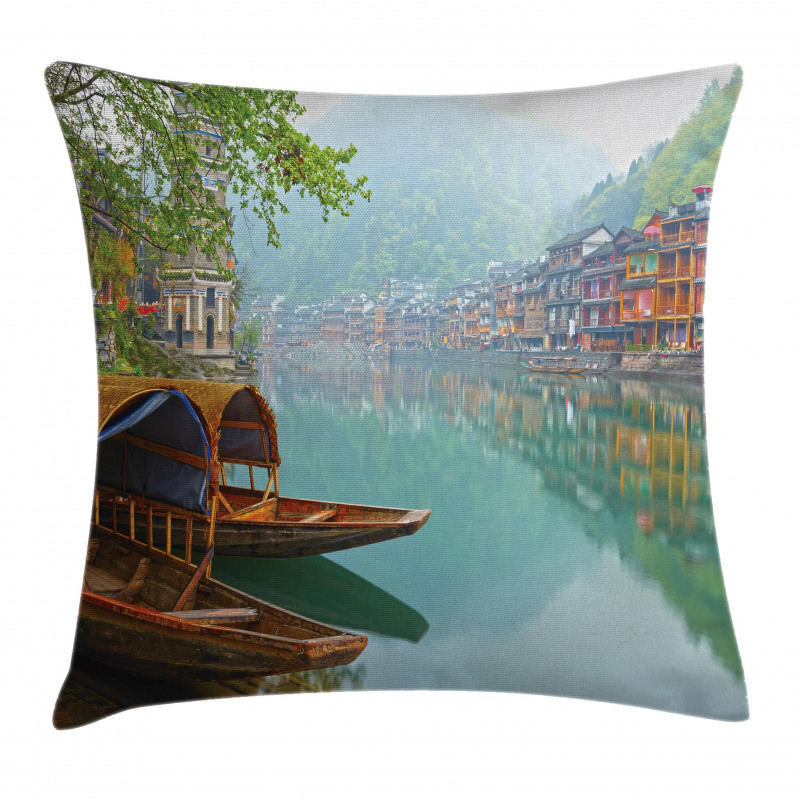 Chinese Wood Canal Pillow Cover