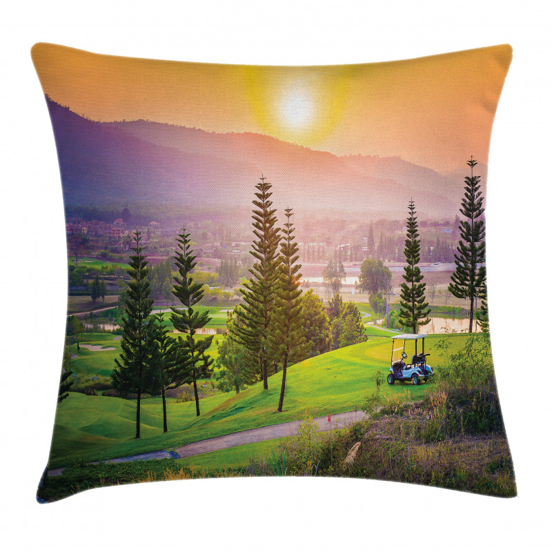 Golf Spring Sunset Pillow Cover