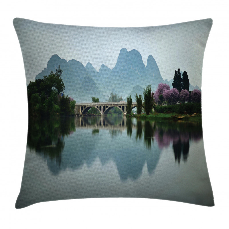 Japanese Lake View Pillow Cover