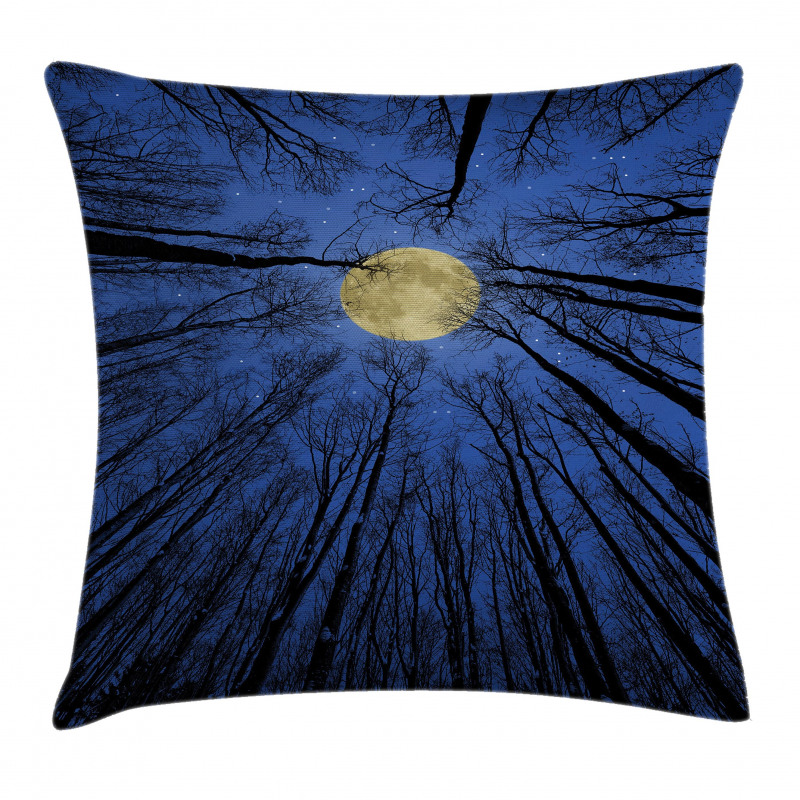 Full Moon in Woods Pillow Cover