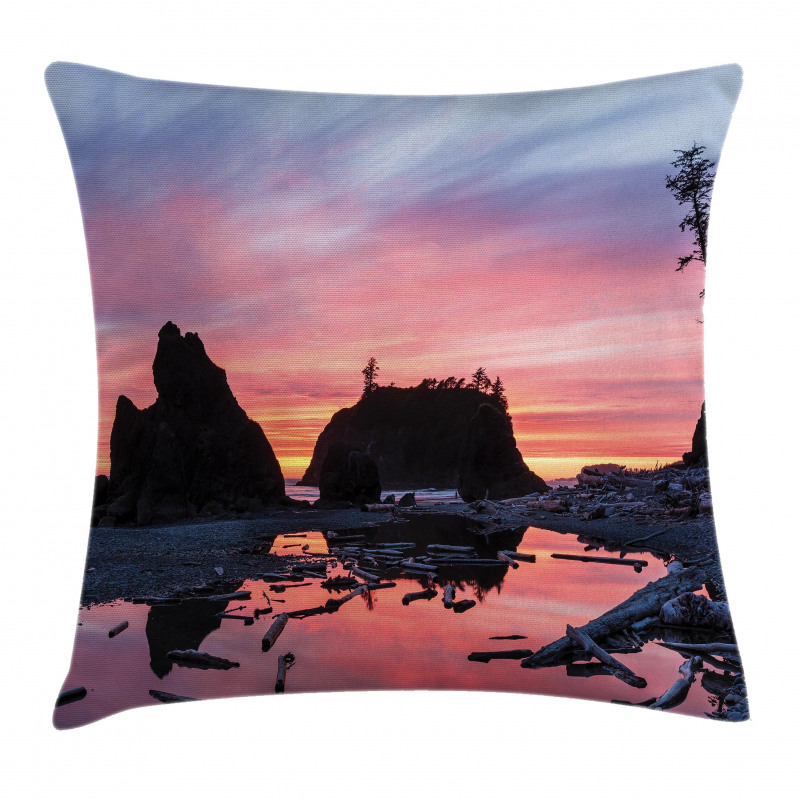 Mystic Beach Skyline Pillow Cover