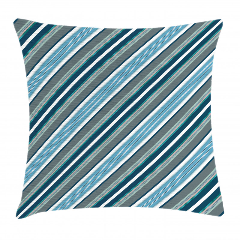 Grey and Blue Diagonal Pillow Cover