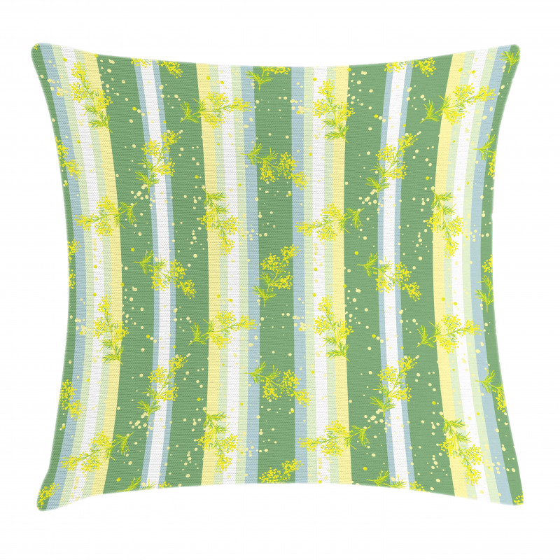 Spring Striped Flowers Pillow Cover