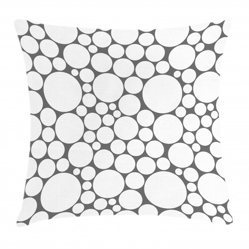 Grey White Circle Pillow Cover