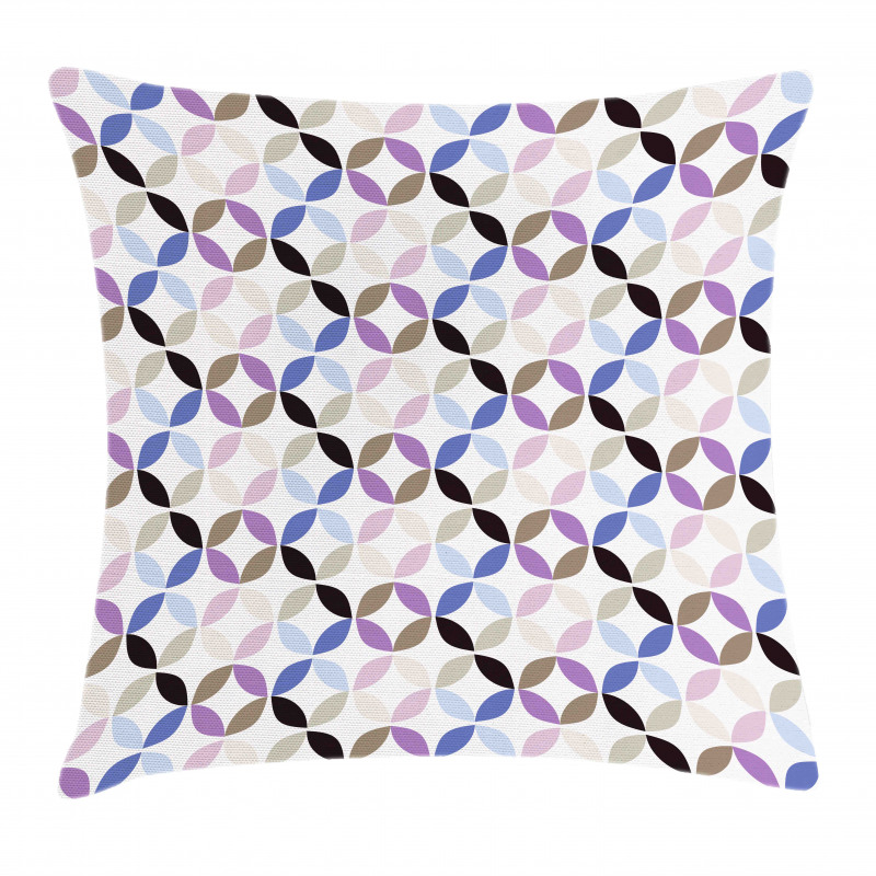 Retro Circles Leaf Pillow Cover