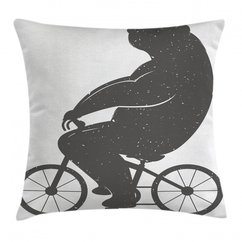 Bike Humor Hipster Bear Pillow Cover
