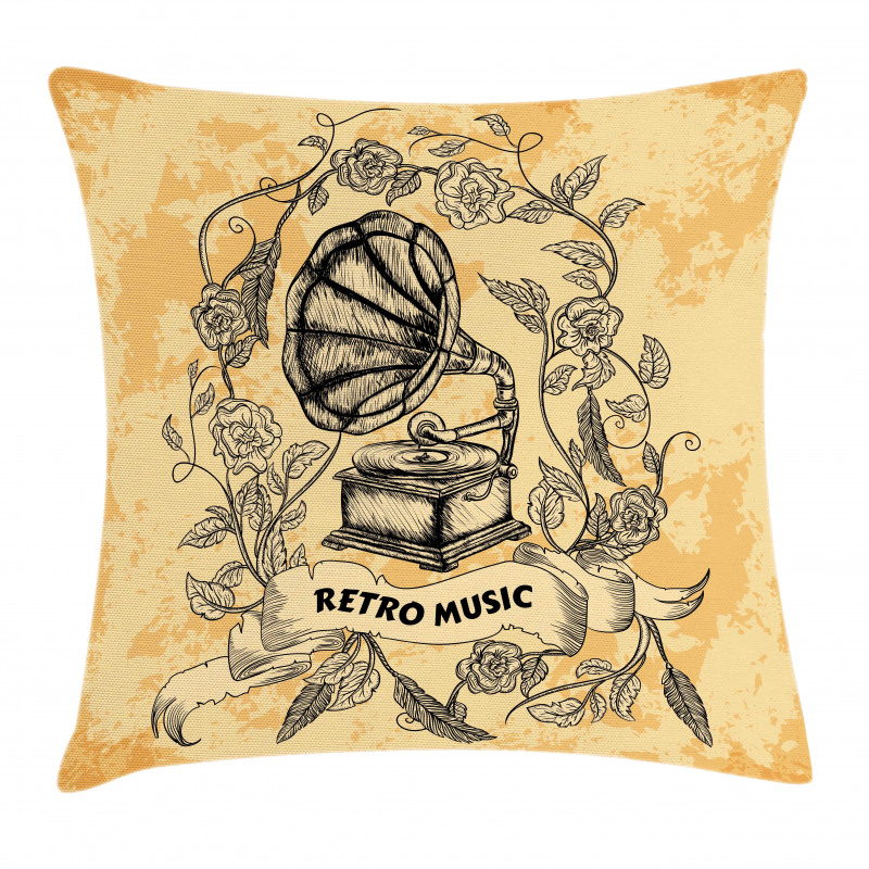Gramophone Rose Petals Pillow Cover