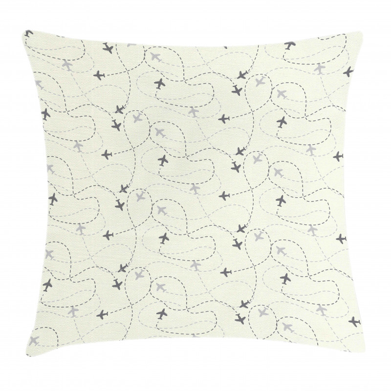 Airline Map Flight Trip Pillow Cover