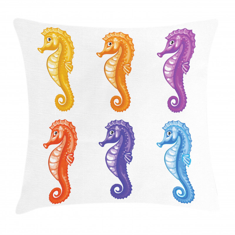 Happy Baby Seahorses Art Pillow Cover