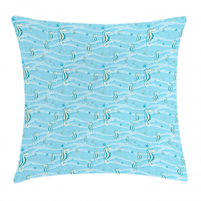 Cartoon Seahorses Nursery Pillow Cover