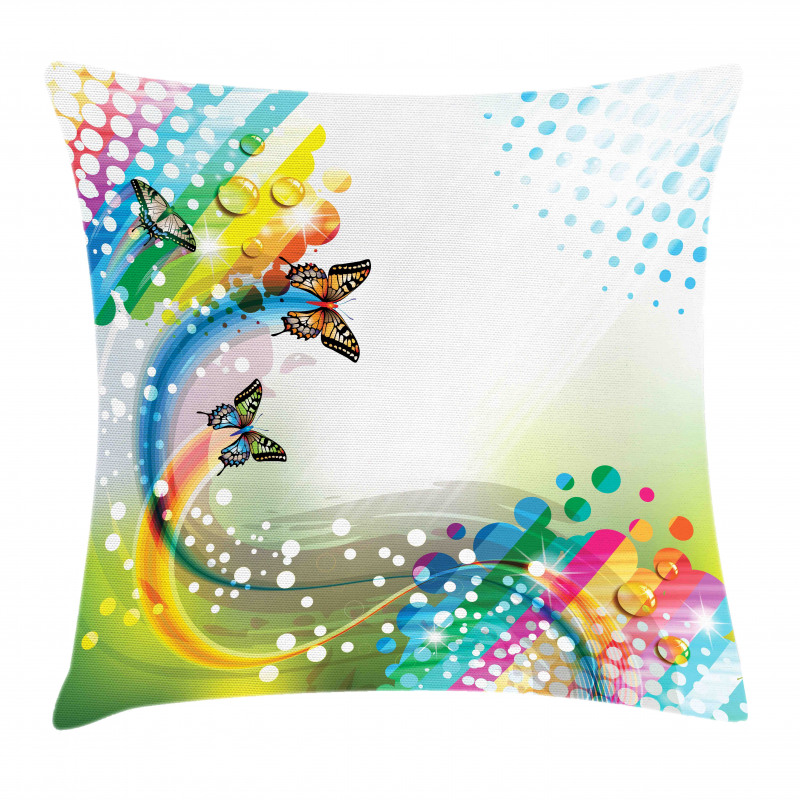 Flying Color Butterfly Pillow Cover