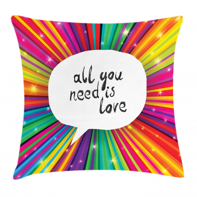 Hippie Retro Words Pillow Cover