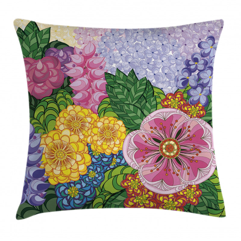 Nature Flowers Buds Pillow Cover