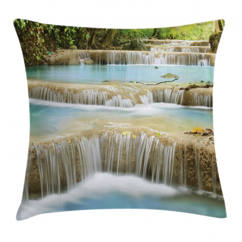 Rock Stairs in Forest Pillow Cover