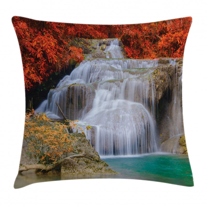Autumn Leaves on Lake Pillow Cover