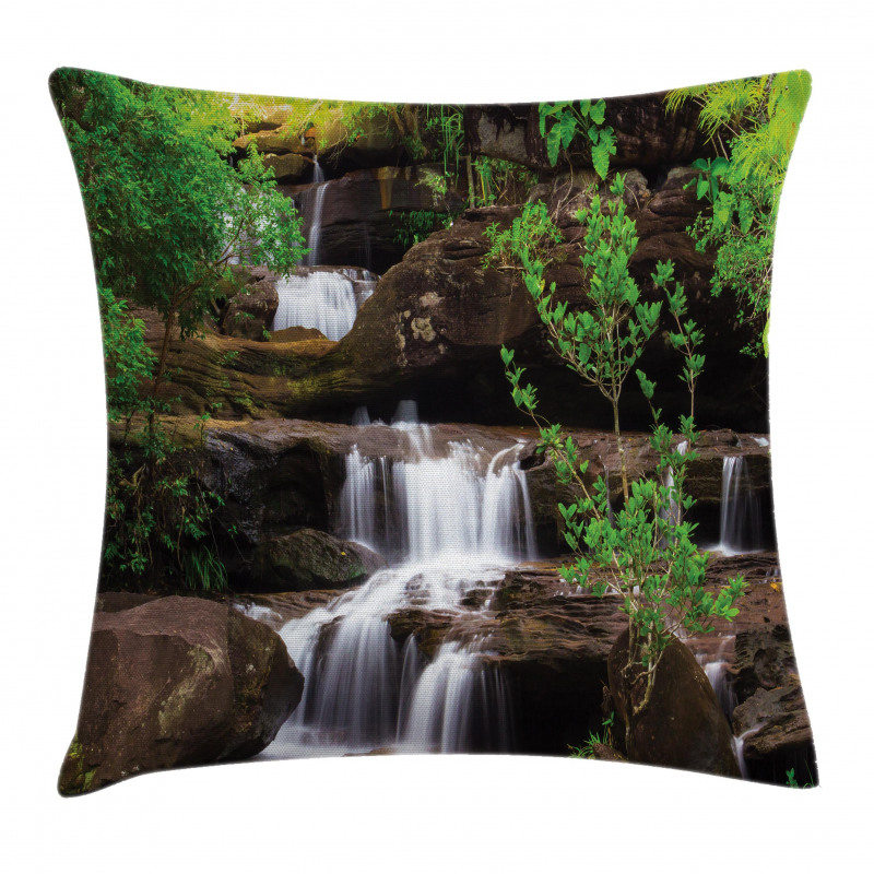 Rock Stair in Waterfall Pillow Cover