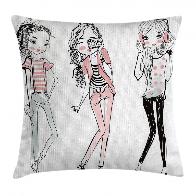 Cartoon Teenagers Pillow Cover