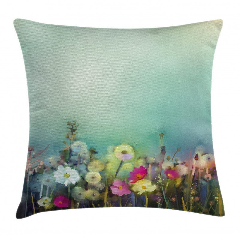 Dandelion Daisy Poppy Pillow Cover