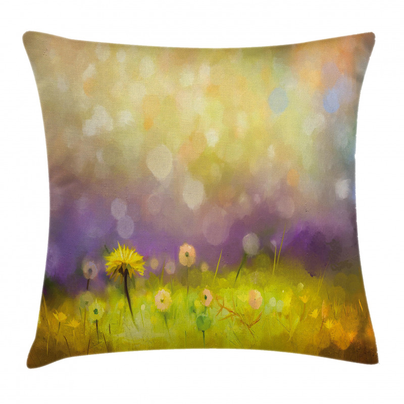 Yellow Dandelion Field Pillow Cover