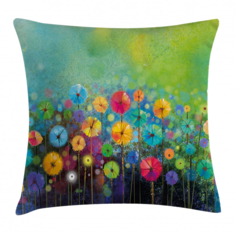 Colorful Dandelions Pillow Cover
