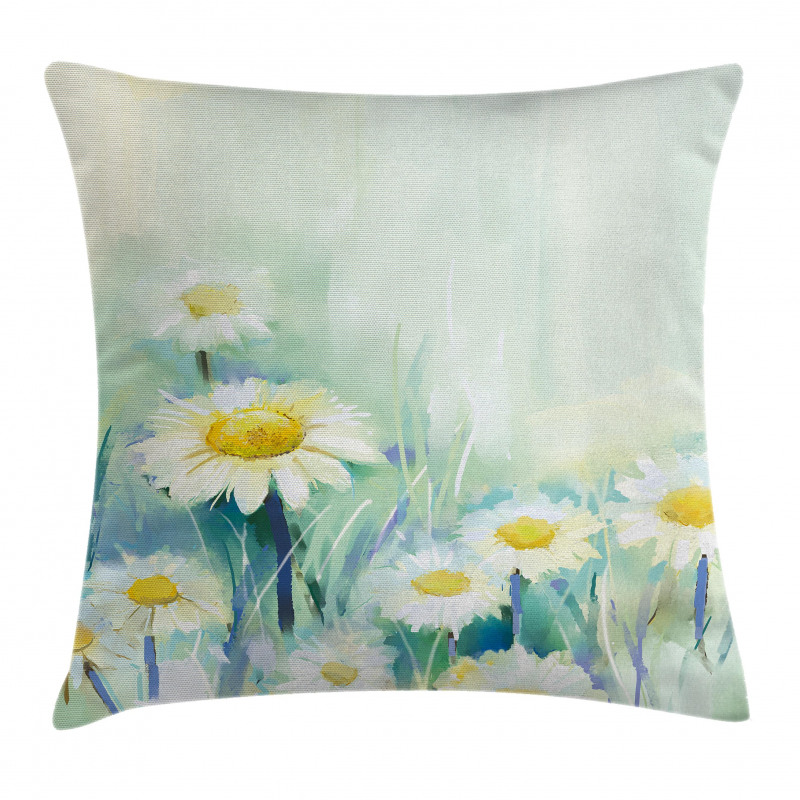 Daisy Flower Field Art Pillow Cover