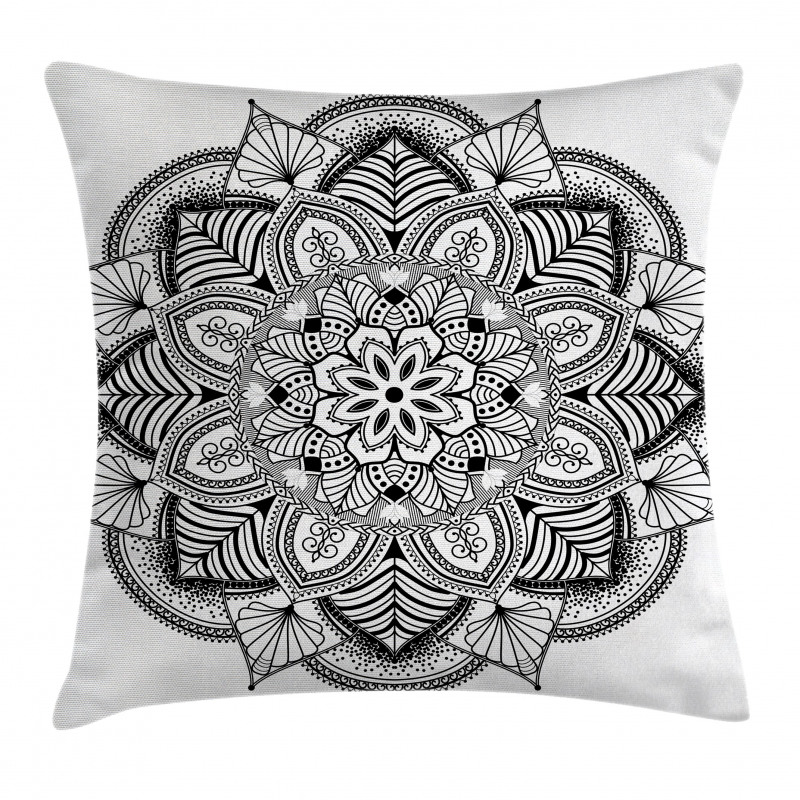Mandala Black White Art Pillow Cover