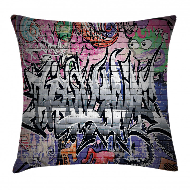 Graffiti Grunge Wall Art Pillow Cover