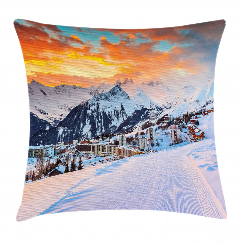 Winter Season Mountain Pillow Cover