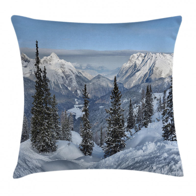 Woodland Snowy Mountain Pillow Cover