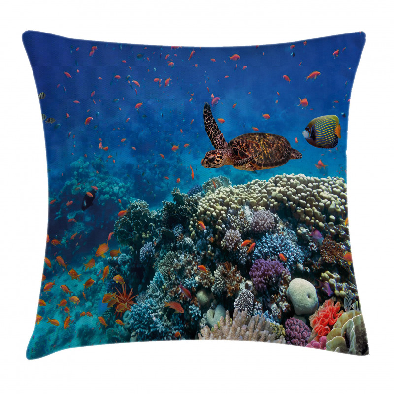 Tropical Turtle Water Pillow Cover