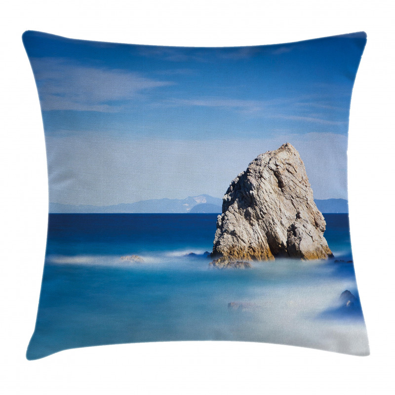 Rock in Ocean Serenity Pillow Cover