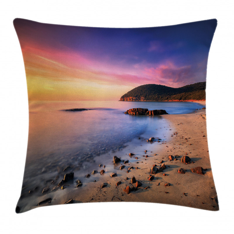 Beach Pebbles Sunrise Pillow Cover