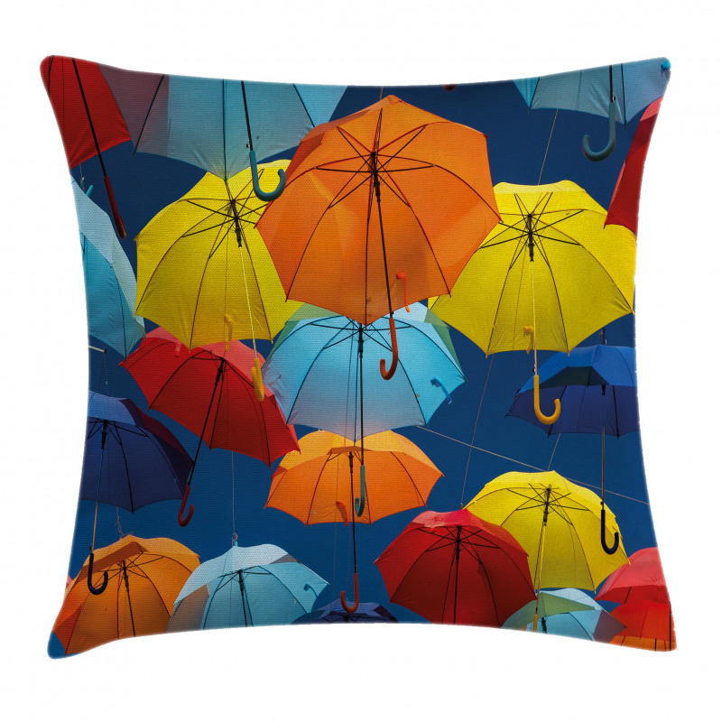 Colorful Umbrellas Sky Pillow Cover