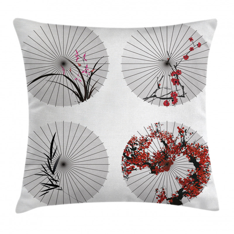 Floral Art on Umbrella Pillow Cover