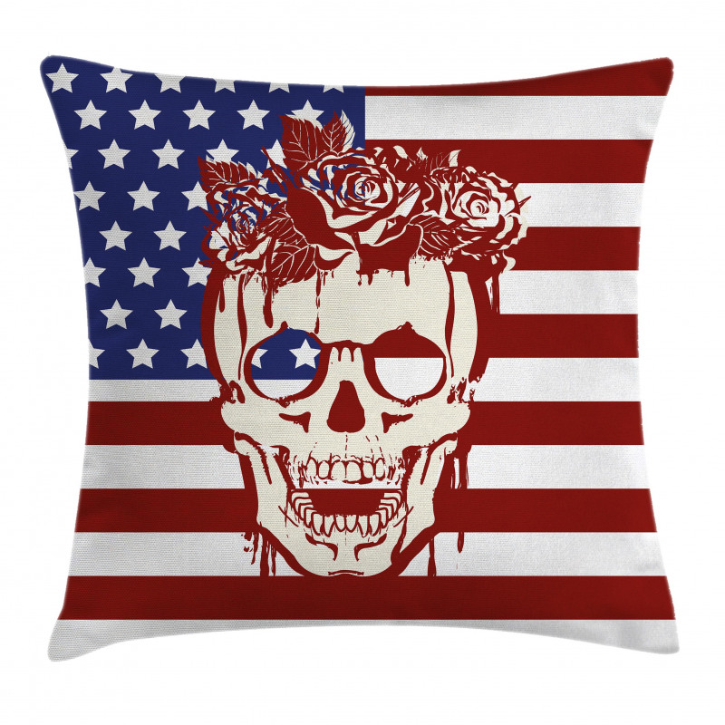 Skull Flowers Pillow Cover