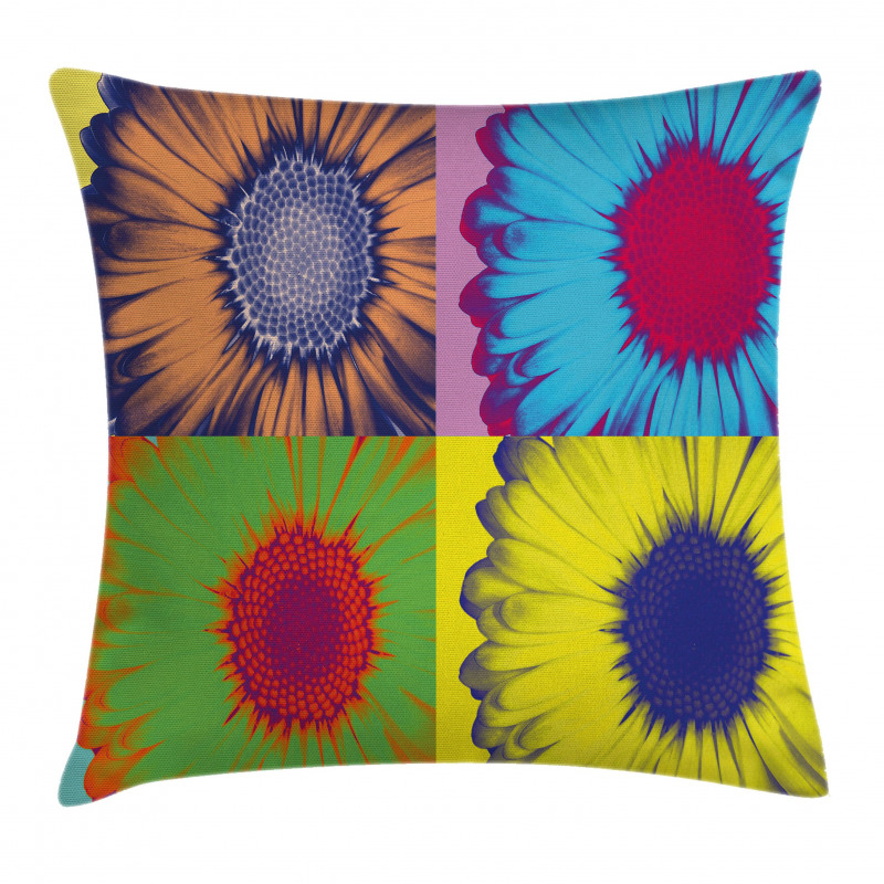 Daisy Flower Collage Pillow Cover