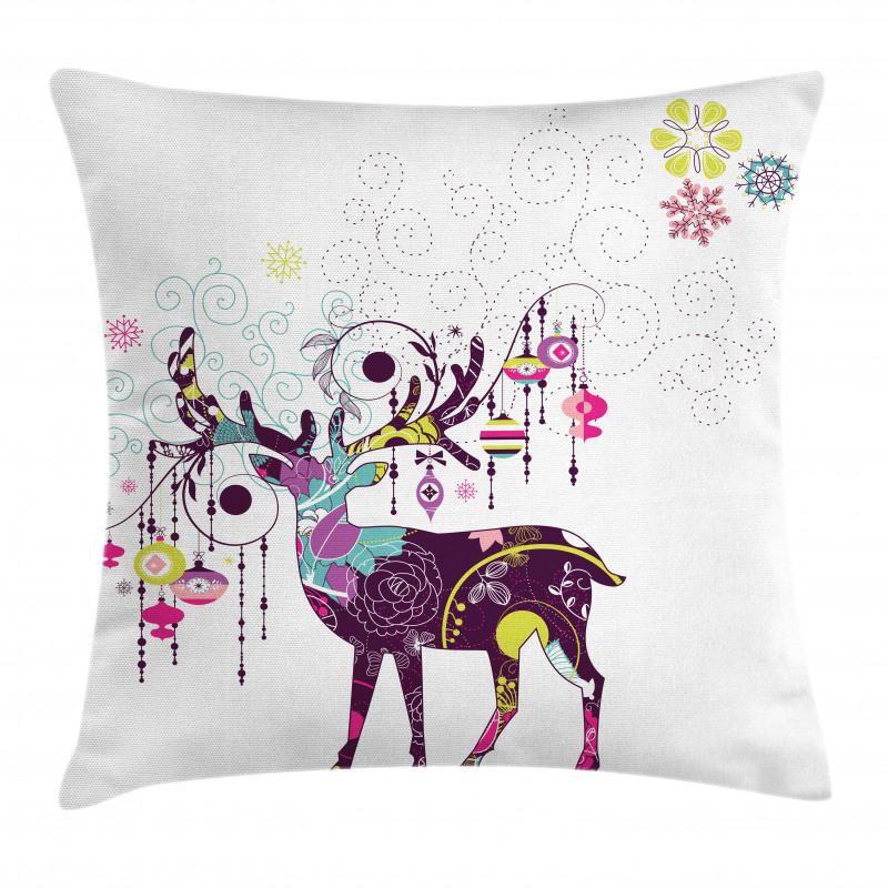 Reindeer Ornaments Pillow Cover