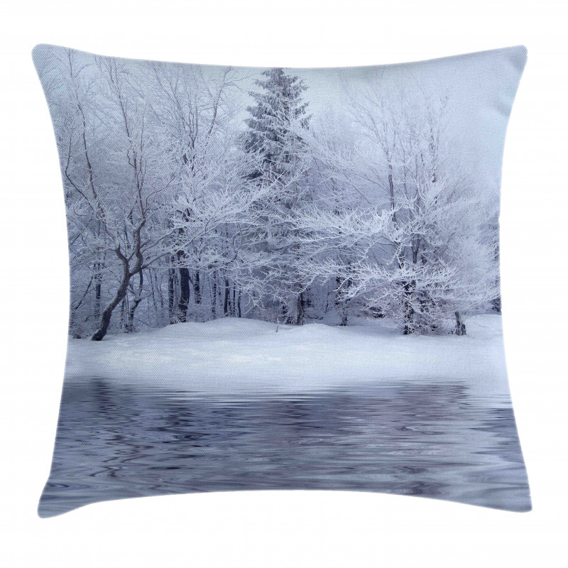 Winter Blizzard Forest Pillow Cover