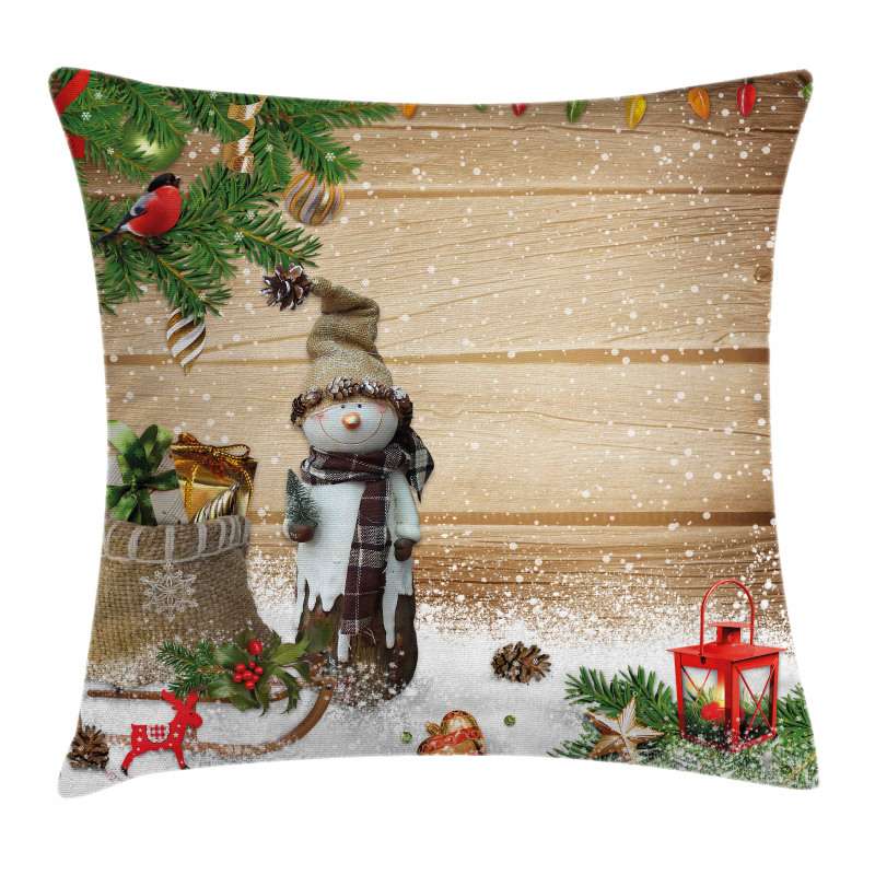 Snowman in the Garden Pillow Cover