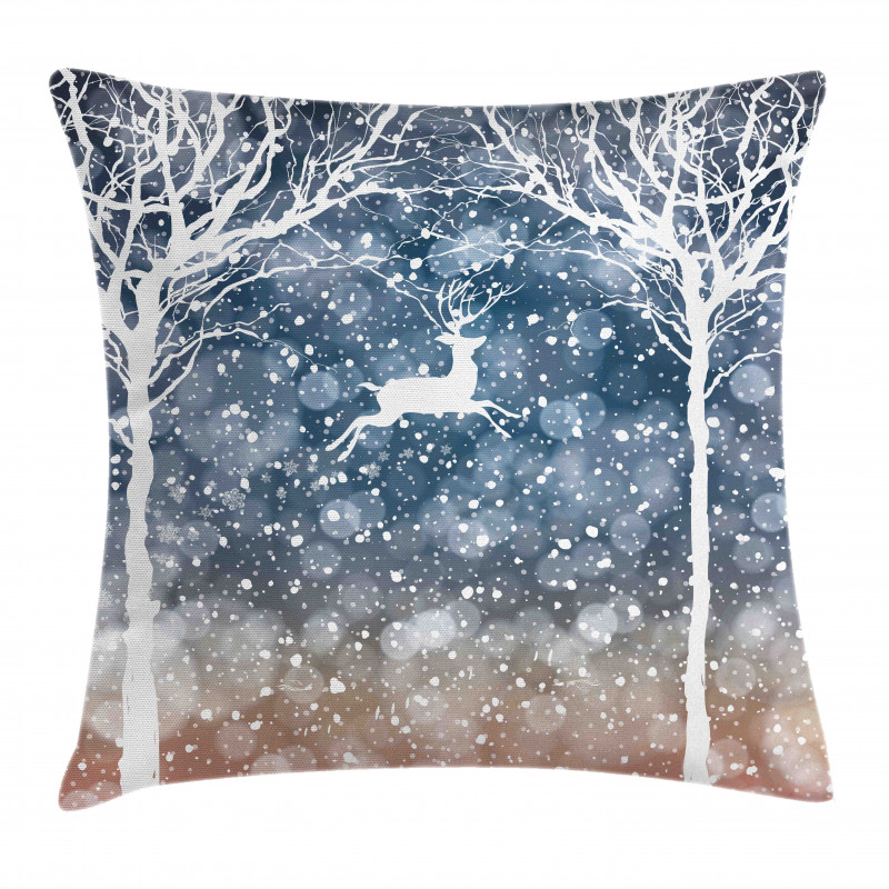 Flying Deer Ombre Snow Pillow Cover