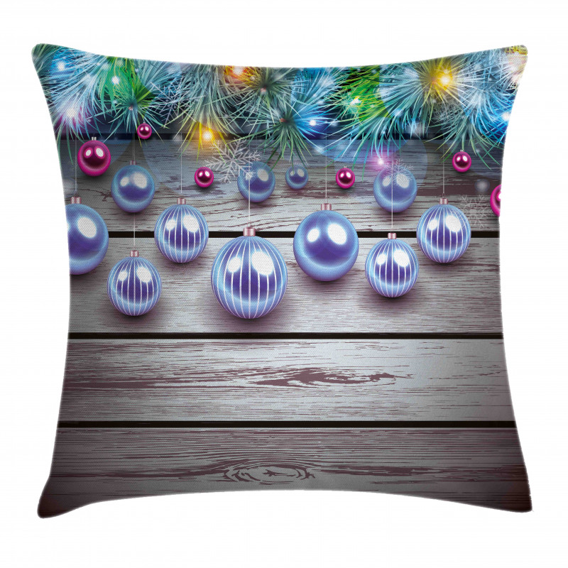 Vivid Branches on Wooden Pillow Cover