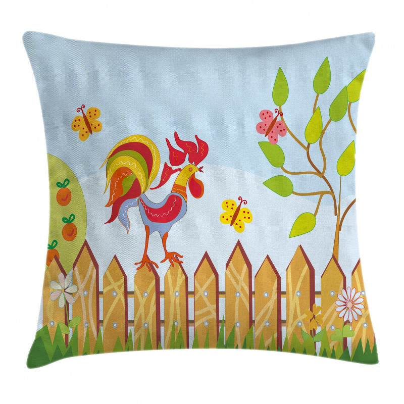 Tree Butterfly and Flower Pillow Cover